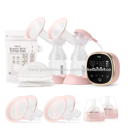 Bomba Tira Leite Elétrica Dupla 8782, Portátil Anti-Refluxo, com 4 Tamanhos de Flange, 4 Modos e 9 Níveis, Visor LED