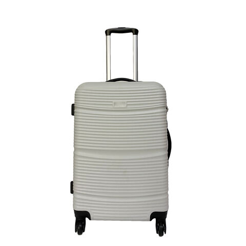 Customized contrack color white dark grey 26inch trunk luggage 4 wheels suitcase ABS luggage with cheap price
