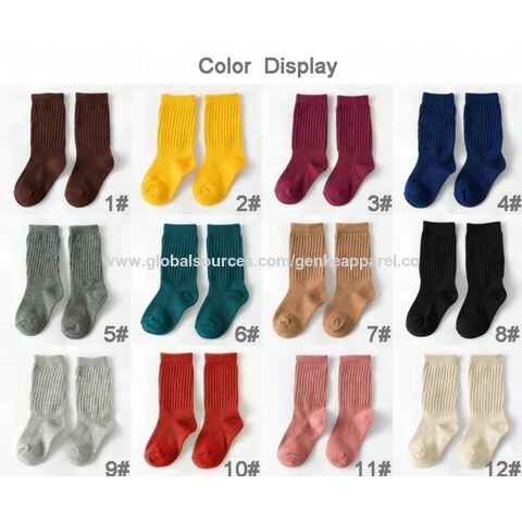 Calcetines del equipo del tubo lindo de los niños Calcetines de algodón orgánico de la raya del color del caramelo del invierno