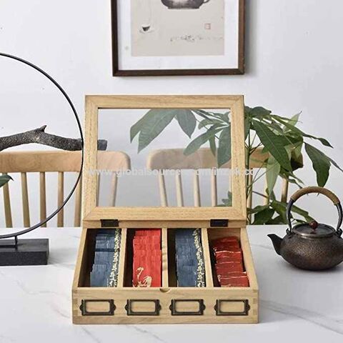 Rectangle Tea Box Factory Wholesale Folding Tea Box Organizer Rectangle Countertop ...