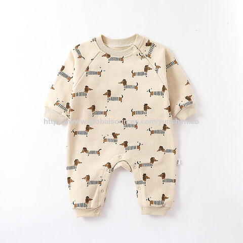 Baby Mädchen Strampler Overall 0-2 Jahre Langarm Frühling Herbst Baby Allover Druck Krabbel Cartoon Einteiler