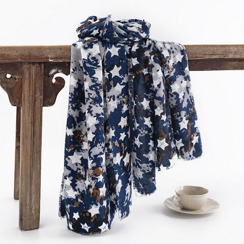 Cachecol de inverno estampado para mulheres, elegante xale quente de caxemira para proteção do pescoço contra o frio