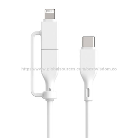 OEM y ODM, cable 2 en 1, USB C a C/MFi Lightning, diseño práctico fácil de usar y transportar. Soluciones de conectividad personalizadas para su negocio.