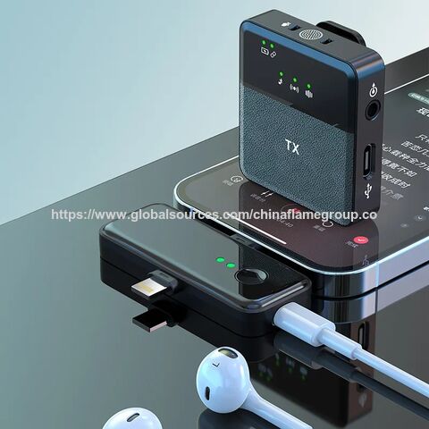 Nuevo Micrófono Inalámbrico Mini BT 2.4GHz Portátil con Solapa y Clip Lavalier para Grabación en Android