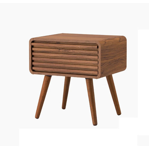 Nueva tendencia en muebles de dormitorio: mesita de noche de madera con un cajón for sale at factory direct price