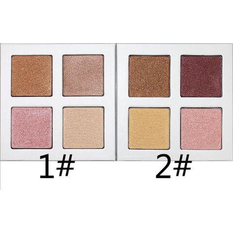 Paleta de Iluminador DIY 4 Cores Logotipo Privado Pó Compacto Mineral Suave Rosto Kit de Paleta de Maquiagem Iluminador