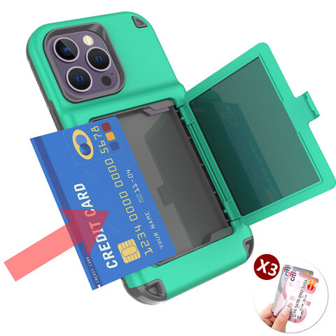 Handyhülle für iPhone 12 Pro Max mit Spiegel und Kartenfach, wasserdichte Rückseite
