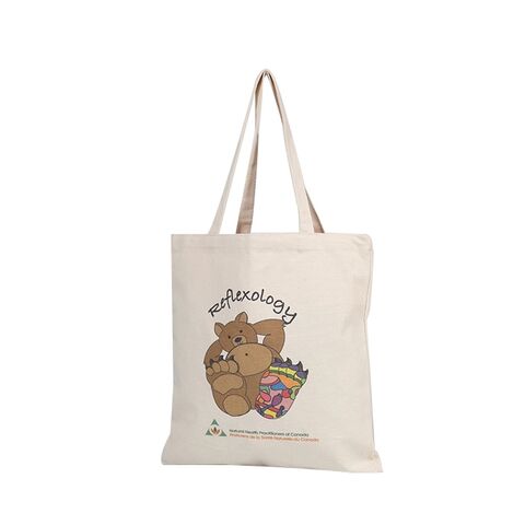 Individuelle Canvas-Tragetasche mit schwarzen Griffen, Stoffbeutel zum Bedrucken, Werbe-Baumwolltasche