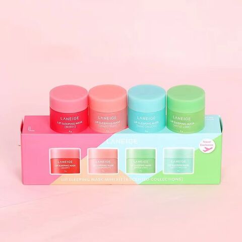Set de muestra de mascarilla labial para dormir, cuatro piezas, hidrata los labios, reduce las líneas, humectación de día y noche, reparación labial for sale at factory direct price