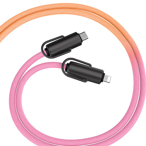 Cable de datos de carga rápida con cordón tipo C a Lightning PD3.0 para teléfono móvil, aleación de zinc trenzado y resistente, tipo ODM