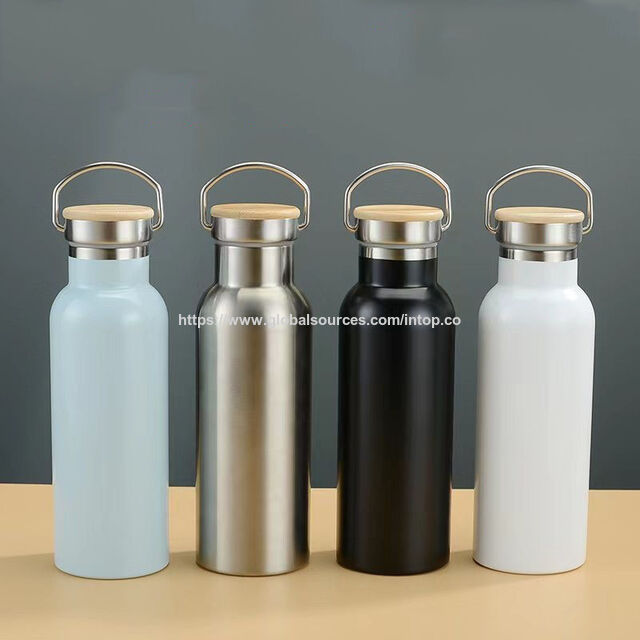 Bouteille d'eau avec Couvercle en Bambou de Haute Qualité, Gobelet Isotherme, Flasque à Vide, Bouteille Isotherme Portable en Acier Inoxydable pour Voiture for sale at factory direct price