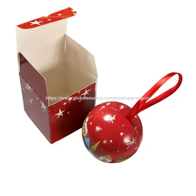 Geschenkverpackung Weihnachtskugel Dose Kinder Süßigkeiten Spielzeug Geschenkverpackung Dose Metallkugel Box Eisen Blechdose Ball Box Hochzeit Süßigkeiten Boxen for sale at factory direct price