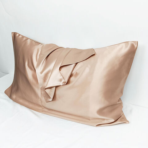 Funda de almohada con cremallera oculta personalizada de alta calidad al por mayor, funda de almohada de seda con logotipo bordado para cabello y piel for sale at factory direct price