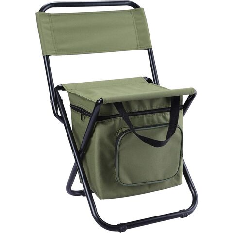 Angelstuhl mit Kühltasche, Klappbarer Kompakter Angelhocker, Grün - Großhandel