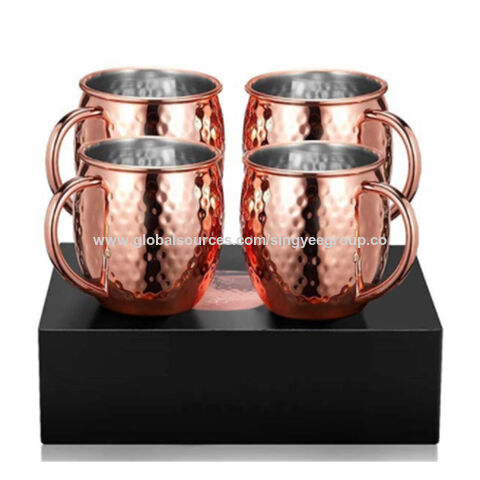 Copo Moscow Mule de aço inoxidável, conjunto de copos de cocktail criativos com design de martelo, caneca de cerveja para bar