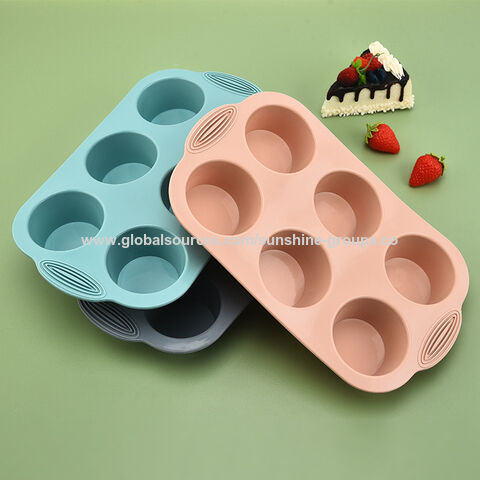 Molde de silicona para pastel de 6 cavidades, redondo, para hornear pasteles y galletas, utensilios de repostería