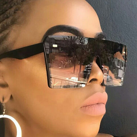 Hochwertige, trendige Damen Sonnenbrille mit quadratischen, übergroßen, rechteckigen Rahmen for sale at factory direct price