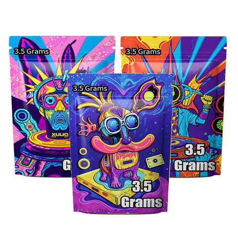 Sachets Mylar personnalisés avec mon logo, 3,5g 7g 14g 28g, sachet Doypack en plastique refermable anti-odeur, 3,5 grammes