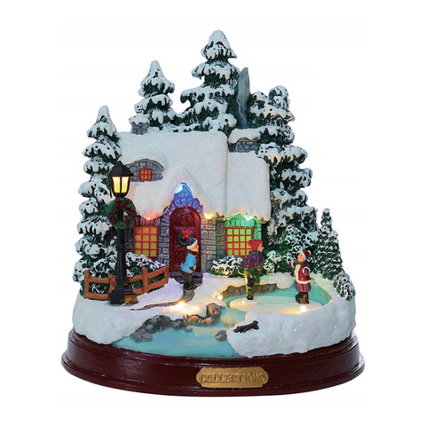 Pueblo Navideño con Luz LED y función de patinadores en movimiento. Observación: Funciona con 3 pilas AA (no incluidas). 2. Con conector DC. for sale at factory direct price