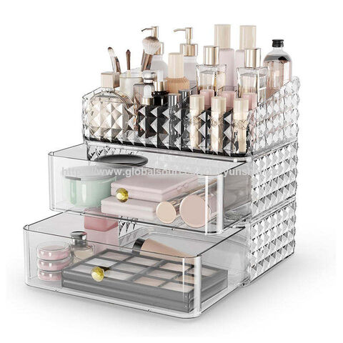 Boîte de rangement de maquillage trèsDemandée, boîte à bijoux, organisateur de cosmétiques transparent, vitrine de cosmétiques avec tiroirs for sale at factory direct price