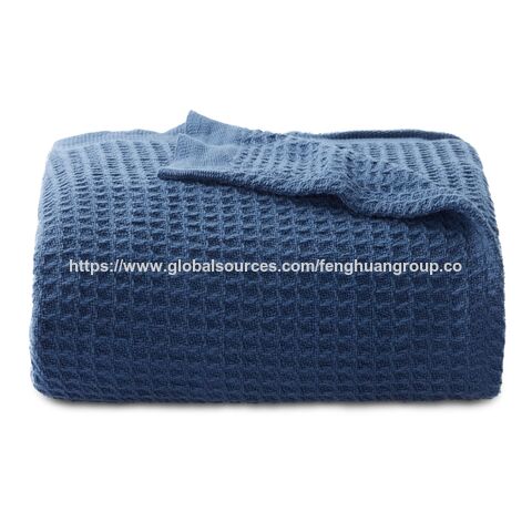 100% Baumwolldecke Waffel-Webart Herbstdecke Leichte und atmungsaktive, weich gewebte Decke
