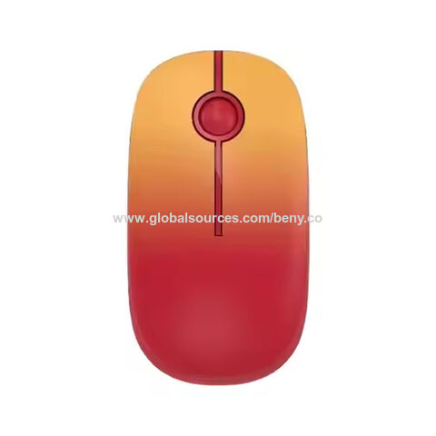 ماوس لاسلكي نحيف بتصميم متدرج الألوان، ماوس لابتوب صامت 2.4G مع مستقبل نانو، تصميم عجلة تمرير بنمط الكرز