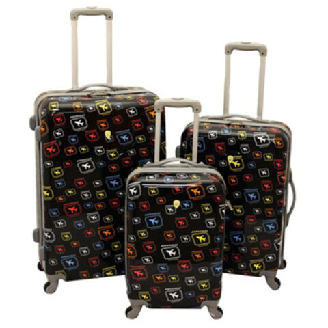 Custom Logo Printed Hard Side Luggage, OEM Designs JX