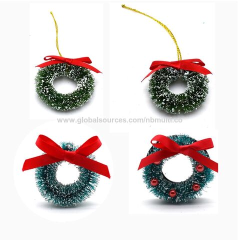 Ornements de Noël d'intérieur personnalisés, produits artificiels de PVC, couronne de Noël avec nœud for sale at factory direct price