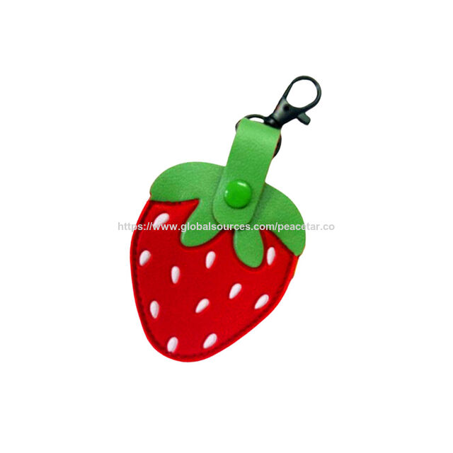 Strawberry-shaped Pu Leather Protective Key Fob Holder For Tracker ...