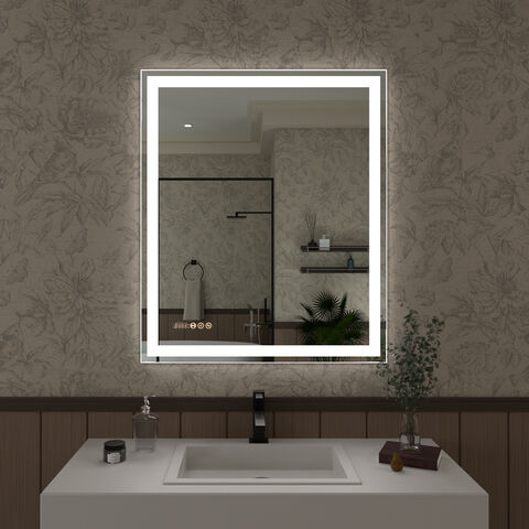 Espejo de pared LED inteligente sin marco con tecnología de templado para uso en baño for sale at factory direct price