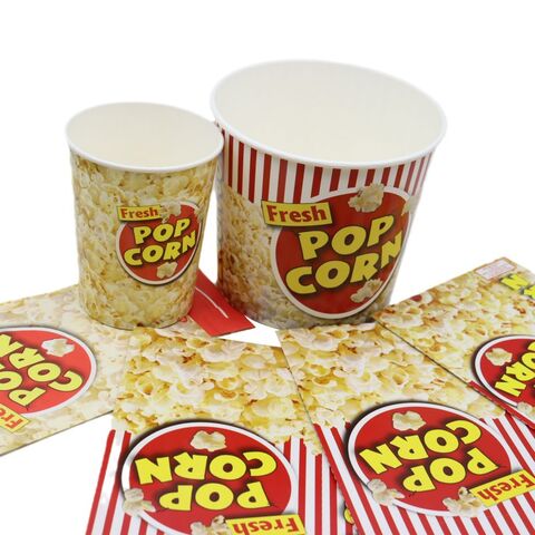Cubos de palomitas de papel de cine de impresión personalizada al por mayor