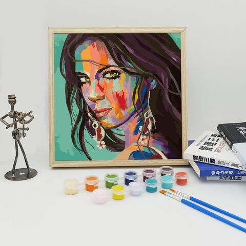 Pequeño lienzo estirado DIY para artistas, set de pintura para niños, pintura por números, fábrica de pintura personalizada