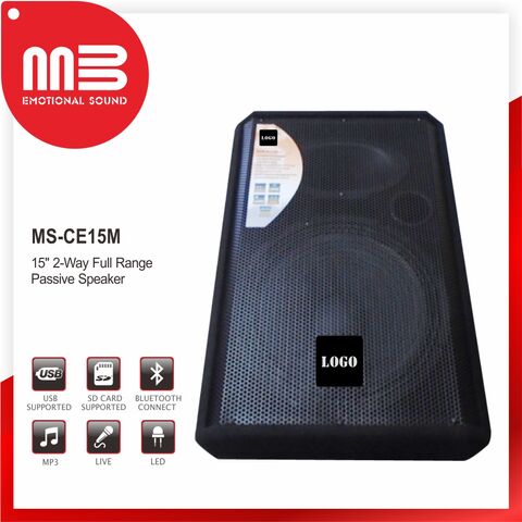 MS-CE15M 15" 2 - Way Full Range Passive Speaker Black Carpet - Covered, Wooden speaker for sale at factory direct price