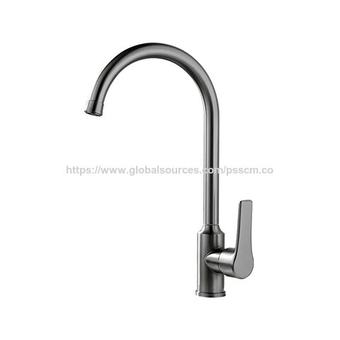 Grifo de Cocina de Acero Inoxidable Gris Plomo, Grifos de Cuello de Cisne para Fregadero, Grifo de Agua Fría y Caliente, Venta al por Mayor de Fábrica for sale at factory direct price