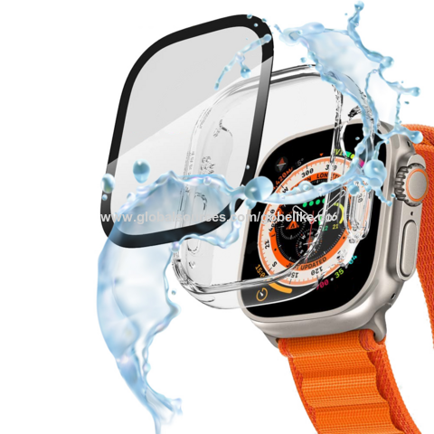2024 غطاء زجاجي 2.5D لساعة iWatch Ultra، واقي شاشة مقاوم للماء، حماية شاملة لساعة Apple Watch Series Ultra 49mm 2024