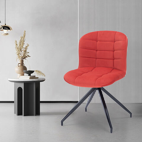 Chaise de salle à manger pivotante en velours confortable, moderne et simple, avec pieds peints sans roulettes for sale at factory direct price