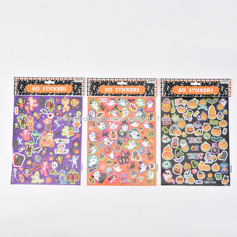 Pegatinas de Halloween Personalizadas Estampadas en Oro Autoadhesivas Decoración de Fiesta Temática Espeluznante para Niños Pegatinas Estáticas de Dibujos Animados