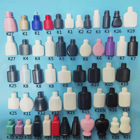 Botella de pegamento para pestañas de 10 g, botella de plástico de 15 ml para injerto de pegamento negro, blanco y negro con tapón interior, botella de moldeo por soplado