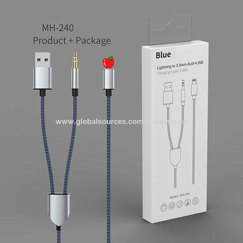 Cabo de Áudio e Carregamento 2 em 1 para iPhone de Alta Qualidade OEM ODM