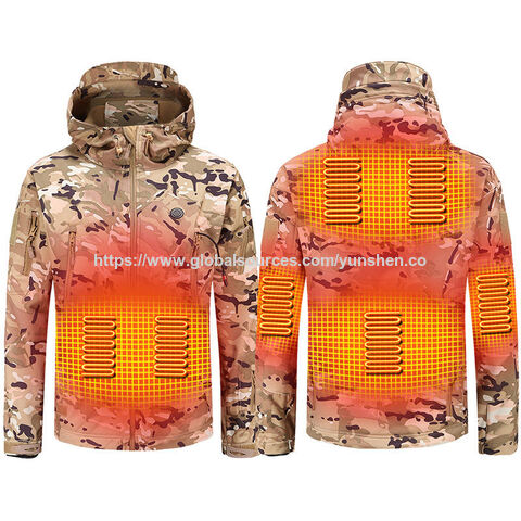 Maßgeschneiderte beheizbare Winter-Angeljacke für den Außenbereich, wasserdichte elektrische Camouflage-Heizjacke