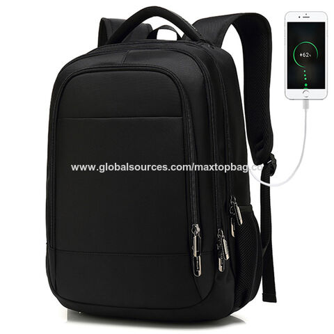 Multifunktionaler, schlichter Laptop-Rucksack, Grau, Business-Stil, Reisetasche, wasserdichter Oxford-Freizeit-Computerrucksack mit USB
