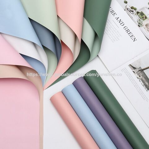 Papel de regalo para flores de doble cara a granel, 2 colores, impermeable, para manualidades DIY, suministros para ramos for sale at factory direct price