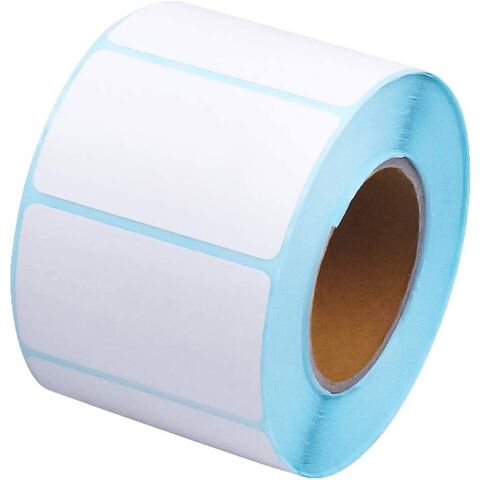 Stiker Label Perekat Mandiri, Roll Label Termal Alamat Persegi Panjang Putih Kosong, Tempelan Catatan Tulis untuk Kantor, Dapur, Printer