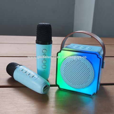 Haut-parleur karaoké portable P8 en gros, boîte de karaoké pour enfants, avec 2 mini microphones, accepte OEM et ODM