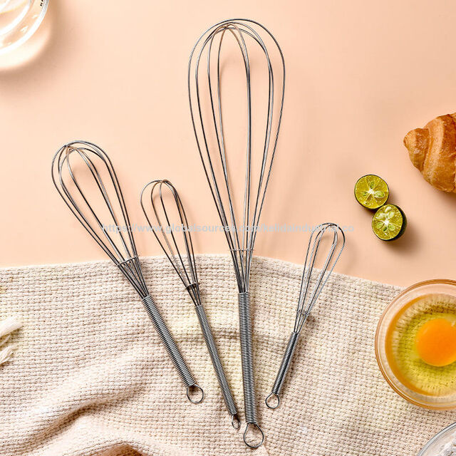 Batedor de arame manual de aço inoxidável com cabo antiderrapante, multiuso e ecológico para cozinha