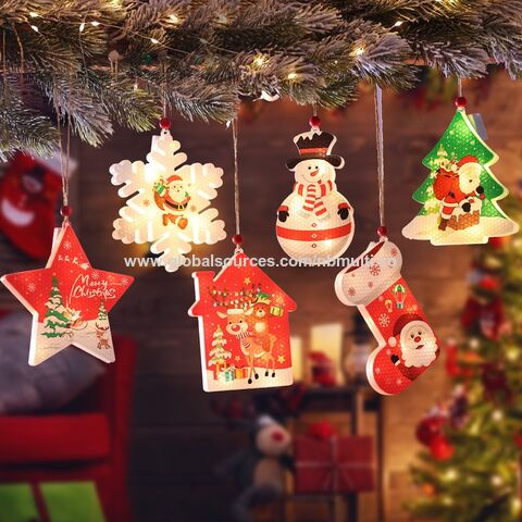 Adornos Navideños Árbol de Navidad Copo de Nieve Luces Colgantes Artículo Promocional Decoraciones para Fiestas