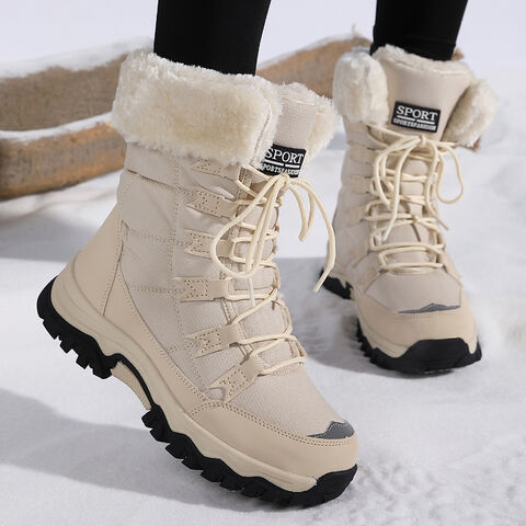 Grosir 2024 sepatu bot salju wanita musim dingin, sepatu bot mewah hangat mewah atasan tinggi, sepatu bot katun pergelangan kaki tahan air ukuran besar wanita for sale at factory direct price