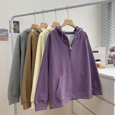 Designed Half-zip Hooded Sweatshirt For Women Spring And Autumn