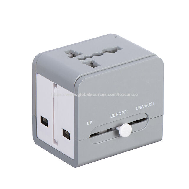 Adaptateur de voyage universel avec plusieurs ports USB Type-C et USB-A, chargeur mondial pour UE, Royaume-Uni, États-Unis, AU, DE, chargeur mobile