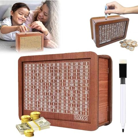 Kotak Celengan Kayu Brankas Uang, Kotak Penyimpan Uang Kayu Baru, Kotak Penyimpan Uang, Celengan Penghitung Koin, Kotak Uang dengan Penghitung for sale at factory direct price